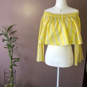 💛 Bebe Off Shoulder Crop Top ✨